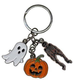 Obrázek z Klíčenka halloween kov (12) - dýně, duch, kostra 
